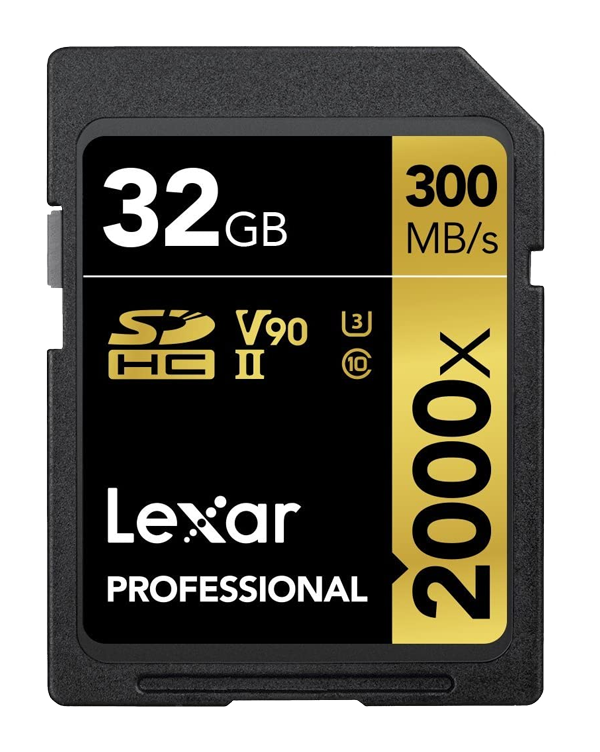 Lexar Professional 2000x SDHC/SDXC UHS-II Card GOLD Series 32GB